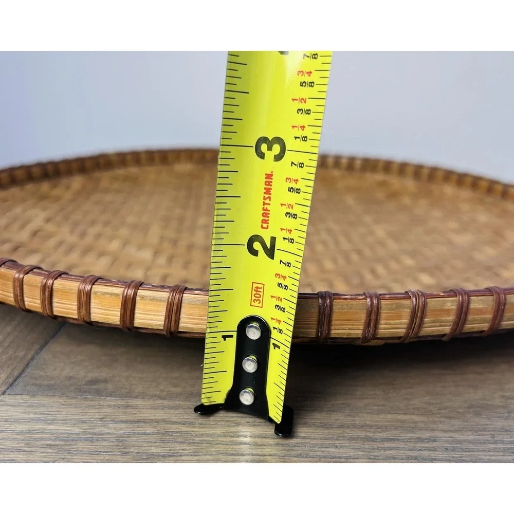 Vintage Chinese Style Bamboo Winnowing Basket Tray 16